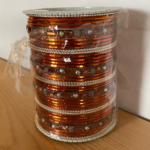 Desi Pakistani bangle bracelet set copper silver - Picture 4 of 7